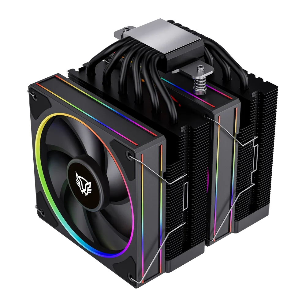 Enfriamiento de Aire Balam RushHeliux Pro HEX70 Negro 270W ARGB 600-2200 RPM 6 pipas compatible con Intel y AMD