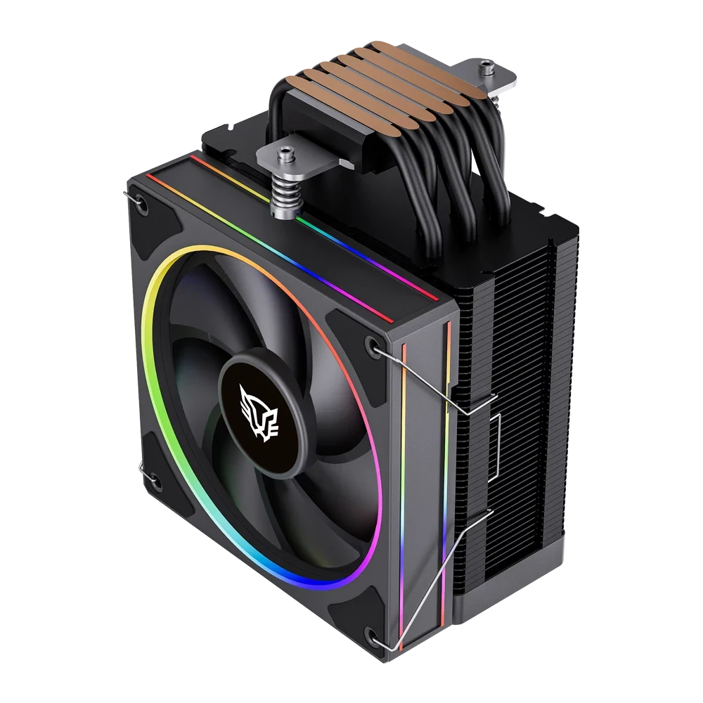 Enfriamiento de Aire Balam Rush Heliux Pro HEX60 Negro 240W ARGB 600-2200 RPM 6 pipas compatible con Intel y AMD