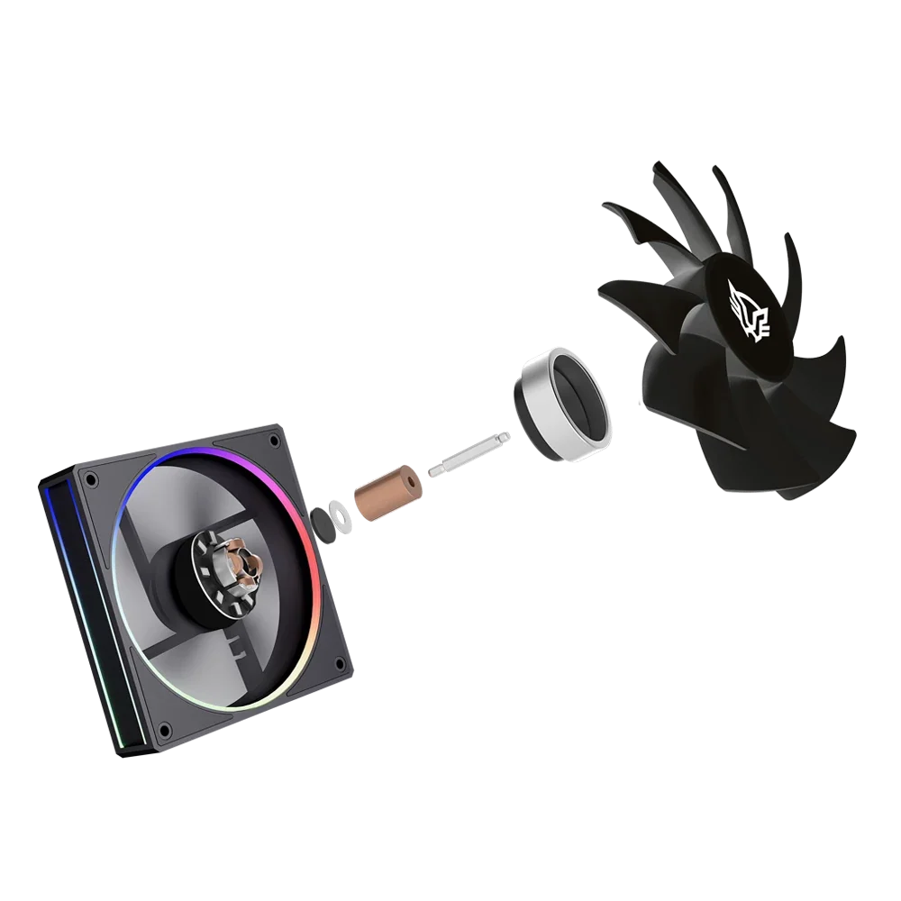 Ventilador Balam Rush Eolox Bora EXB85 Negro ARGB 600-1600 RPM 7 Aspas 120x120x25mm
