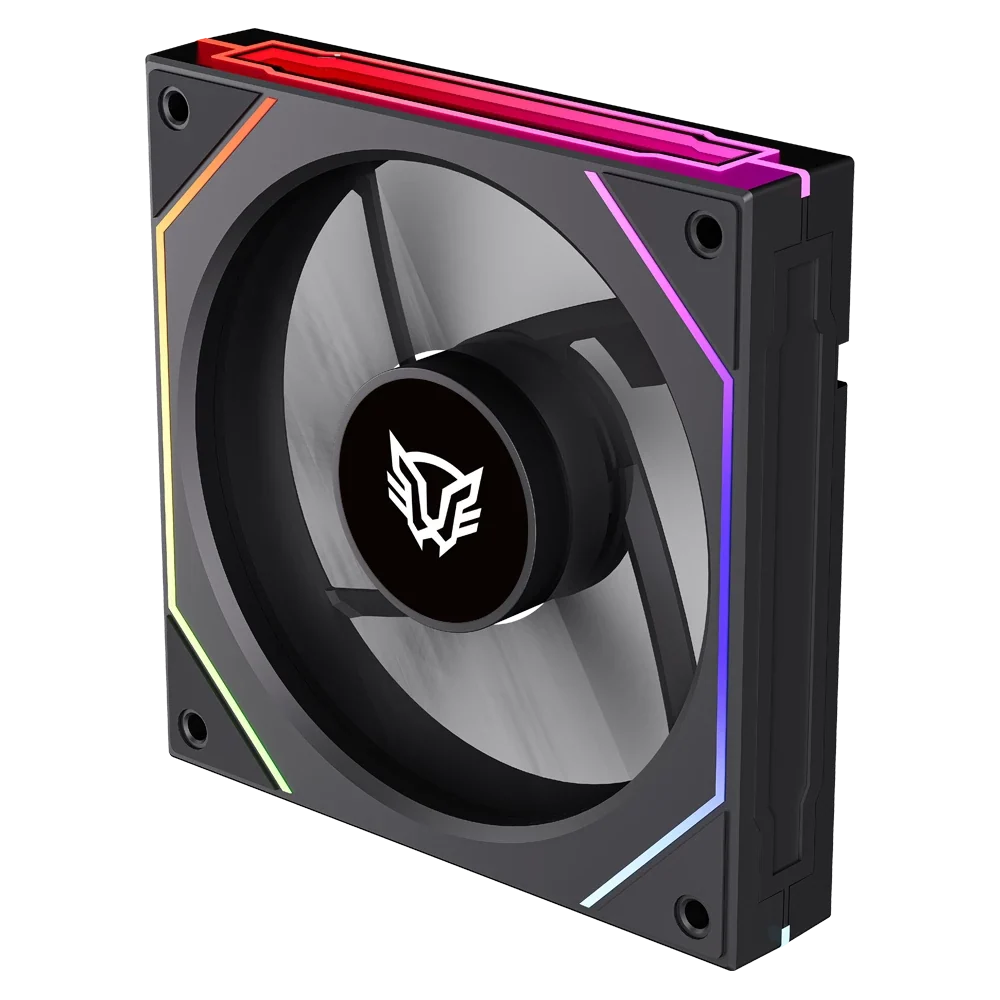 Ventilador Aspas Inversas Balam Rush Eolox Link EXL95R Negro ARGB 600-1800 Rpm 9 Aspas 120x120x25mm