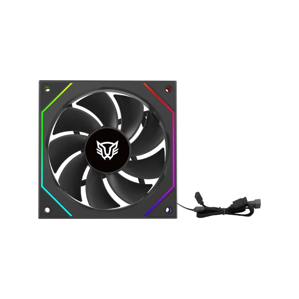 Ventilador Aspas Inversas Balam Rush Eolox Link EXL95R Negro ARGB 600-1800 Rpm 9 Aspas 120x120x25mm