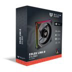 Ventilador Aspas Inversas Balam Rush Eolox Link EXL95R Negro ARGB 600-1800 Rpm 9 Aspas 120x120x25mm