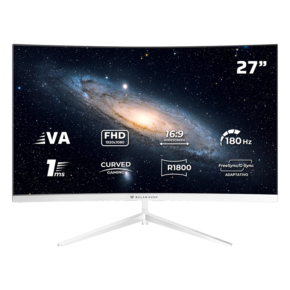 Monitor Balam Rush Gamer Andromeda MAG27Y 27 pulg curvo 1920*1080 FHD 180 Hz 1ms Blanco