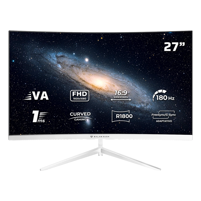 Monitor Balam Rush Gamer Andromeda MAG27Y 27 pulg curvo 1920*1080 FHD 180 Hz 1ms Blanco