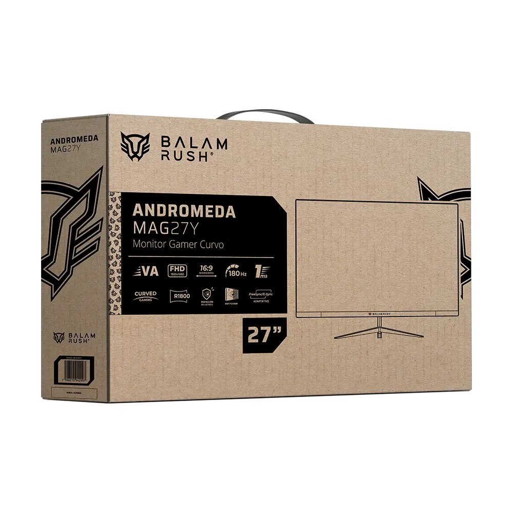 Monitor Balam Rush Gamer Andromeda MAG27Y 27 pulg curvo 1920*1080 FHD 180 Hz 1ms Blanco