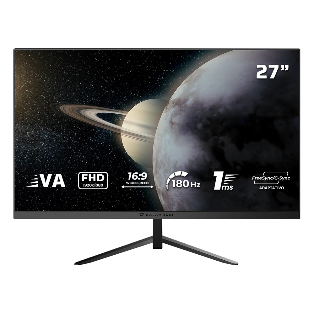 Monitor Balam Rush VA Titan MTG27Y 27 pulg Plano FHD 1ms 180Hz 1xHDMI 1xDP 1xUSB C Joystick negro