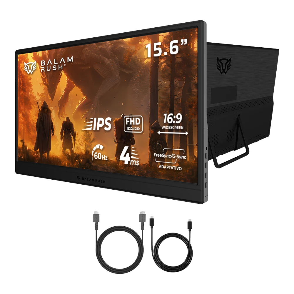 Monitor Portatil Balam Rush Plano 15.6 IPS Nomad NM15D Negro 1920 x 1080 FHD 60Hz BR-943123