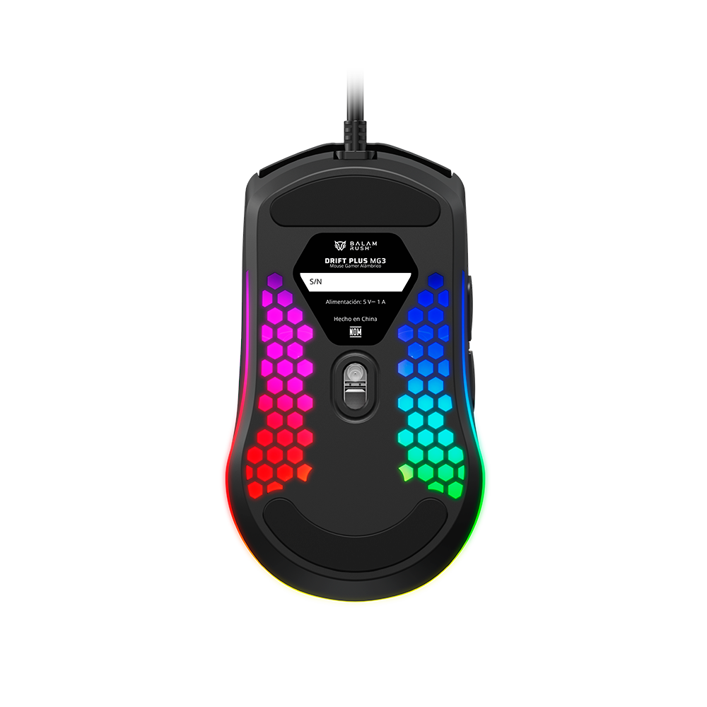 Mouse Balam Rush Drift Plus MG3 Alambrico Negro 7200 DPI RGB 6 botones programables