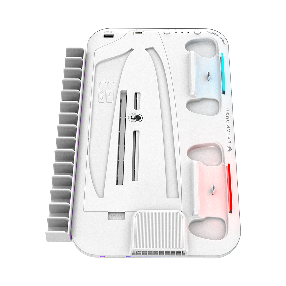 Base Enfriadora Balam Rush para consola PS5 Froost Nexus BE680 Compatible con PS5 PS5 Slim y PS5 PRO estacion de carga para controles