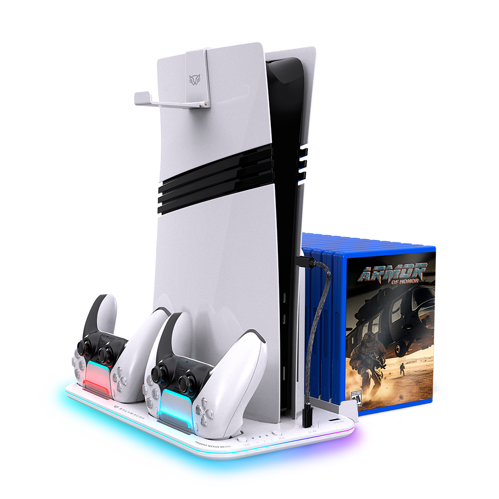 Base Enfriadora Balam Rush para consola PS5 Froost Nexus BE680 Compatible con PS5 PS5 Slim y PS5 PRO estacion de carga para controles