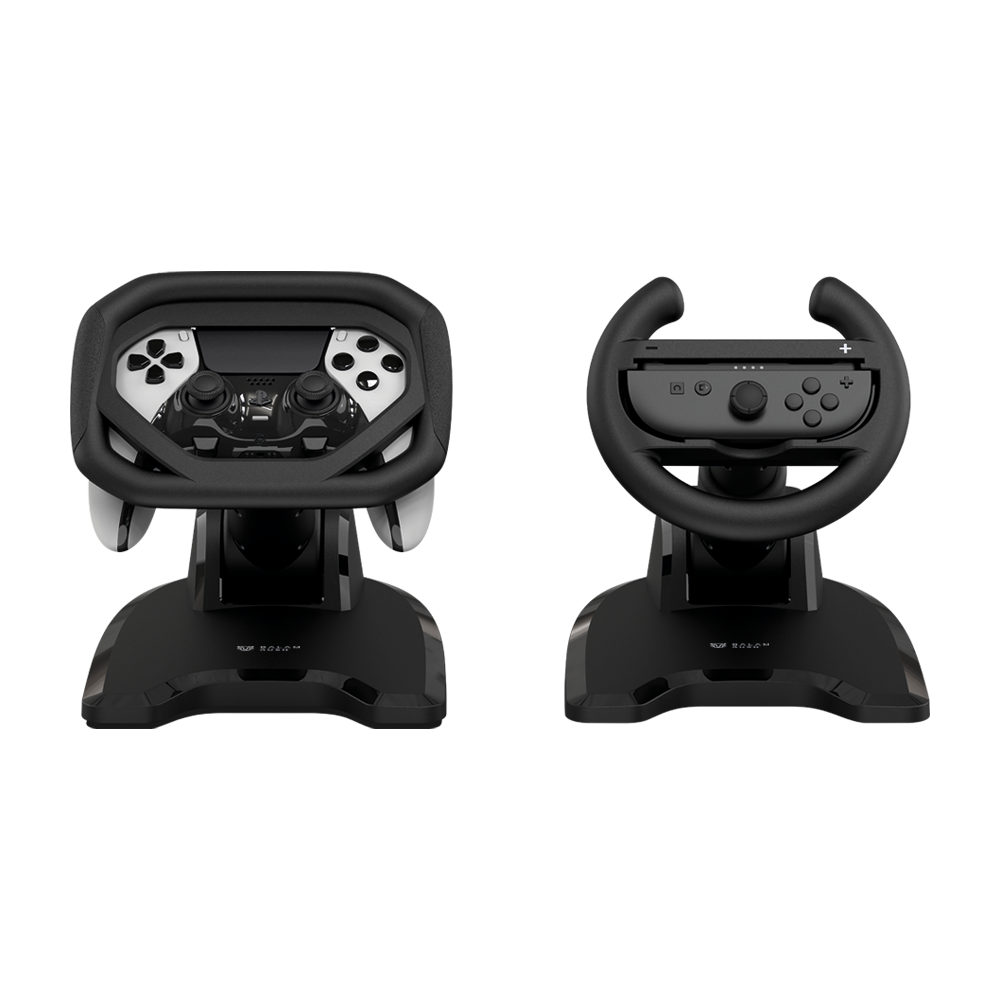 Volante adaptador Balam Rush Joy Wheel JW300 negro compatible con controles Joy-Con (Switch / OLED) y DualSense de PS5
