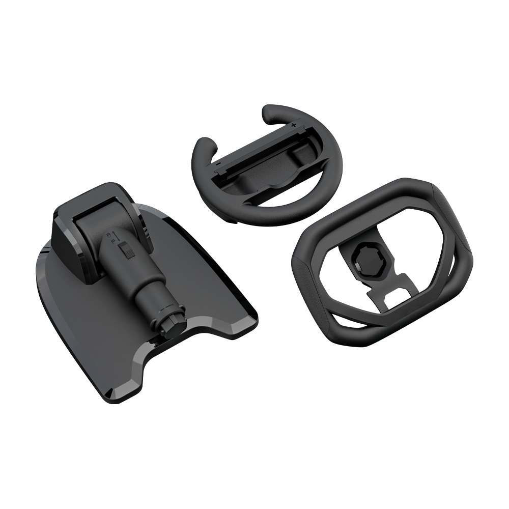Volante adaptador Balam Rush Joy Wheel JW300 negro compatible con controles Joy-Con (Switch / OLED) y DualSense de PS5