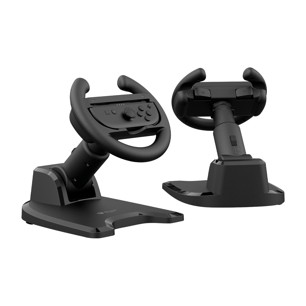 Volante adaptador Balam Rush Joy Wheel JW300 negro compatible con controles Joy-Con (Switch / OLED) y DualSense de PS5
