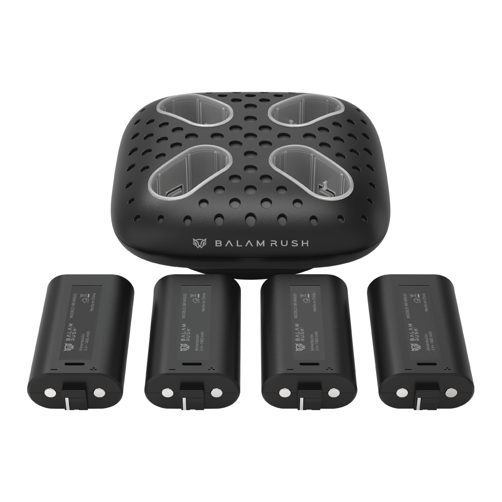 Base Carador Balam Rush para controles con 4 baterias ChargeCore Quad BC400 compatibles con Xbox One y Xbox Series cada una con 1400 mAh