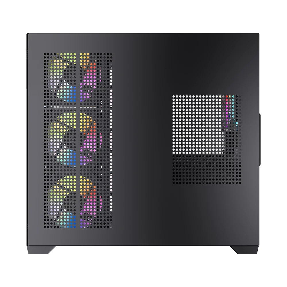Gabinete Balam Rush Tank Core Ultra GM925 Media torre negro cristal 4xVentiladores ARGB ATX sin fuente