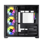 Gabinete Balam Rush Tank Core Ultra GM925 Media torre negro cristal 4xVentiladores ARGB ATX sin fuente