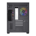 Gabinete Balam Rush Tank Core Ultra GM925 Media torre negro cristal 4xVentiladores ARGB ATX sin fuente