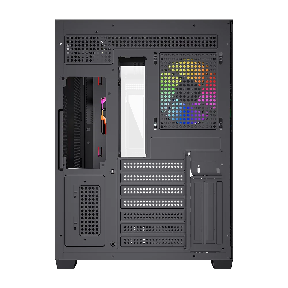 Gabinete Balam Rush Tank Core Ultra GM925 Media torre negro cristal 4xVentiladores ARGB ATX sin fuente