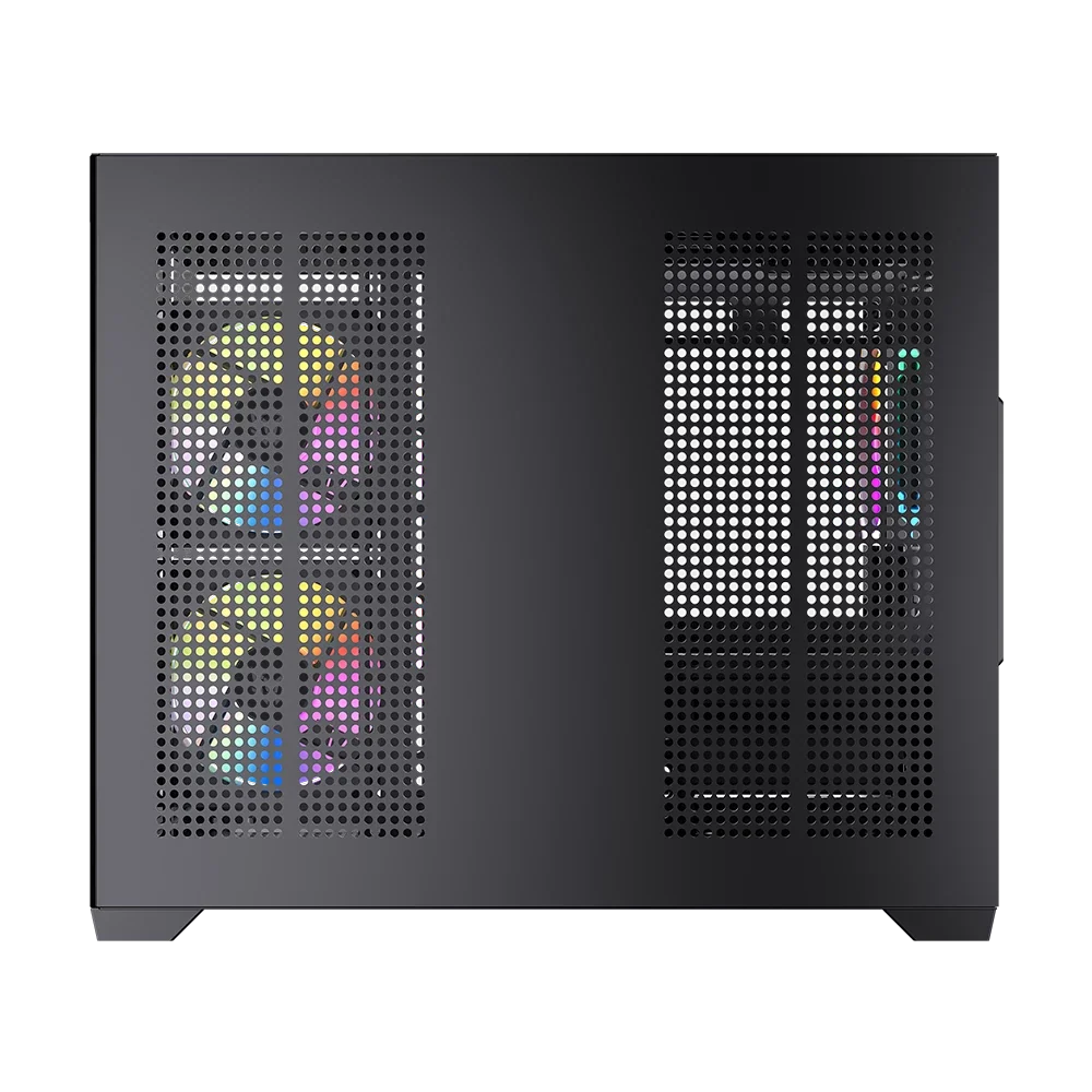 Gabinete Balam Rush Tank Core Pro GI925 Media torre negro cristal 3xVentiladores ARGB ATX sin fuente