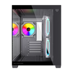 Gabinete Balam Rush Tank Core Pro GI925 Media torre negro cristal 3xVentiladores ARGB ATX sin fuente