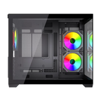 Gabinete Balam Rush Tank Core Pro GI925 Media torre negro cristal 3xVentiladores ARGB ATX sin fuente