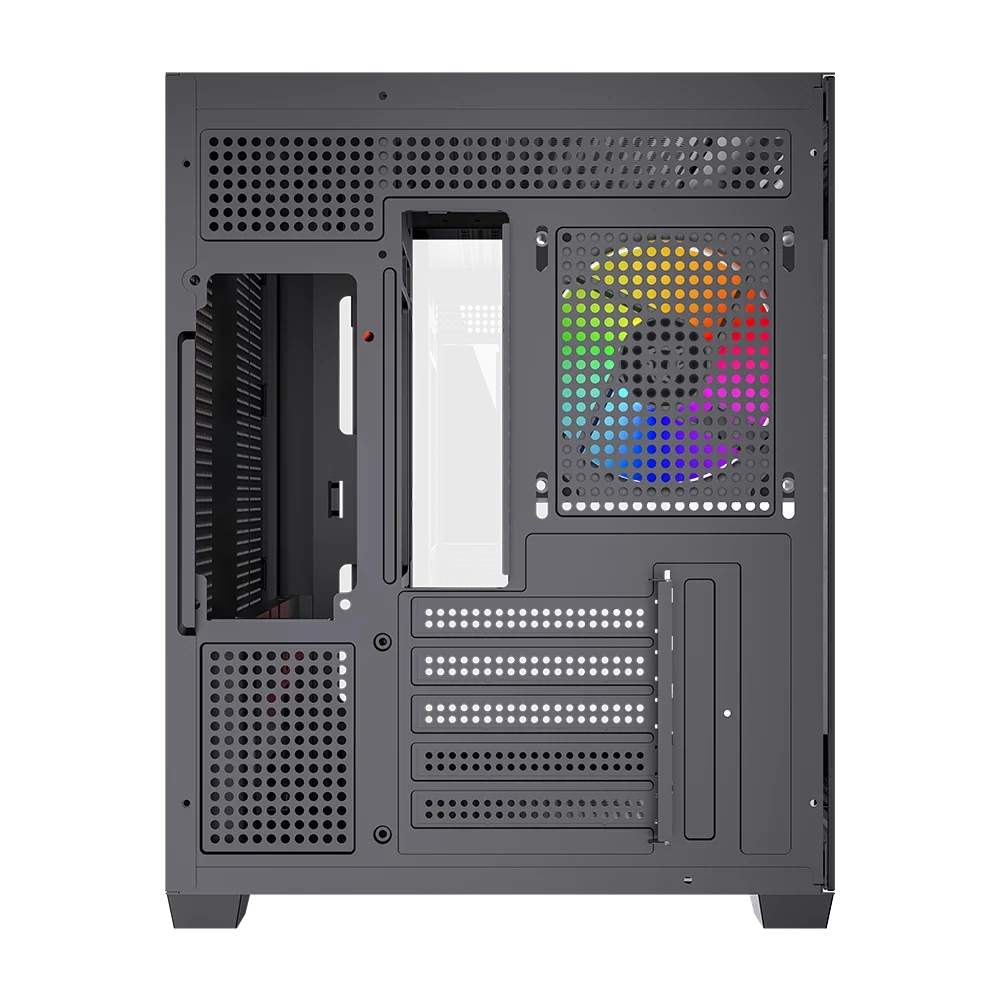 Gabinete Balam Rush Tank Core Pro GI925 Media torre negro cristal 3xVentiladores ARGB ATX sin fuente