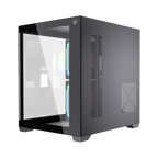 Gabinete Balam Rush Tank Glow Max 3900 Negro Gamer Compact Mini Torre M-ATX 3xVentiladores ARGB Cristal templado ATX
