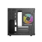 Gabinete Balam Tank Glow Mini 3500 Mini Torre negro cristal 3xVentiladores ARGB sin fuente