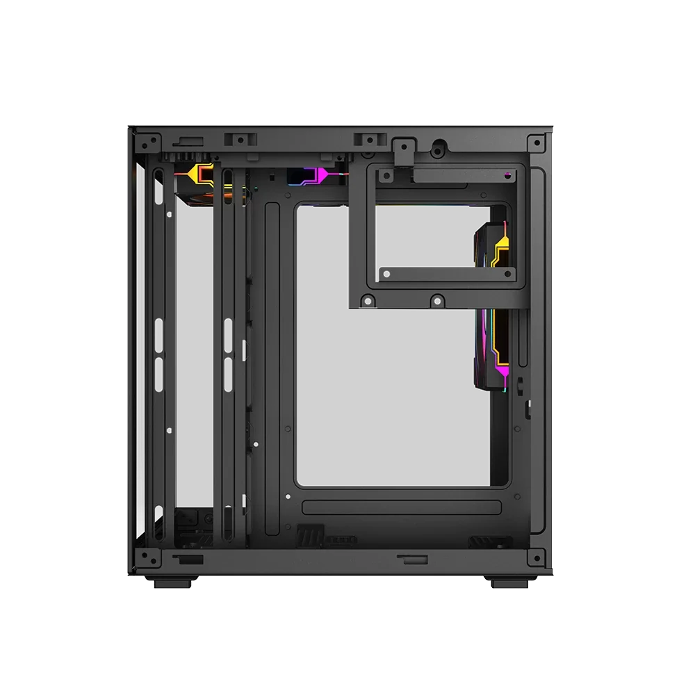 Gabinete Balam Tank Glow Mini 3500 Mini Torre negro cristal 3xVentiladores ARGB sin fuente
