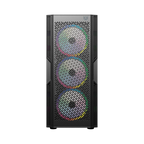 Gabinete Balam Rush Dragonfly Ventra GM570 Negro Gamer Compact Media Torre ATX 4xVentiladores ARGB Cristal templado frente tipo malla