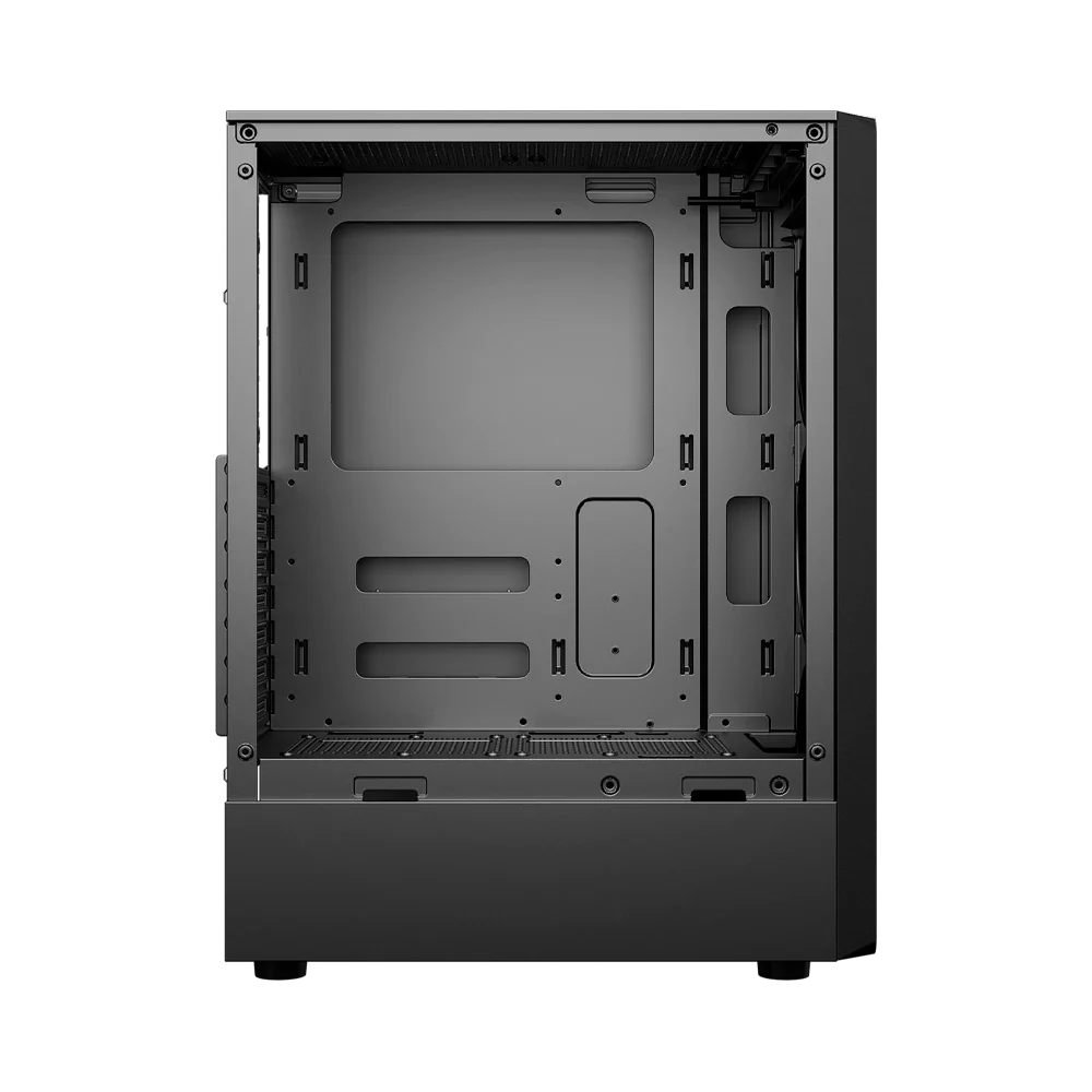Gabinete Balam Rush Dragonfly Ventra GM570 Negro Gamer Compact Media Torre ATX 4xVentiladores ARGB Cristal templado frente tipo malla