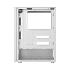 Gabinete Balam Rush Dragonfly Wood GM580 Blanco Gamer Compact Media Torre ATX 4xVentiladores ARGB Cristal templado frente con acabado tipo madera