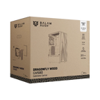 Gabinete Balam Rush Dragonfly Wood GM580 Blanco Gamer Compact Media Torre ATX 4xVentiladores ARGB Cristal templado frente con acabado tipo madera