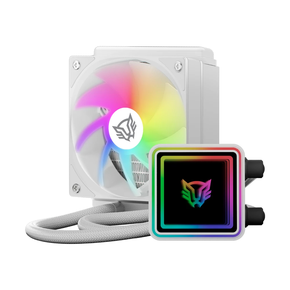 Enfriamiento Liquido Balam Rush Cryo Prism 120 ICE Blanco Display para monitoreo de temperatura ARGB 1x Vent 120 mm 230w