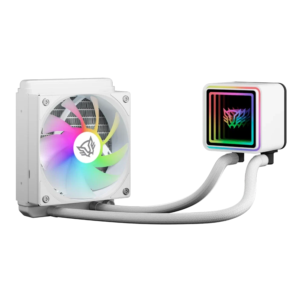 Enfriamiento Liquido Balam Rush Cryo Prism 120 ICE Blanco Display para monitoreo de temperatura ARGB 1x Vent 120 mm 230w