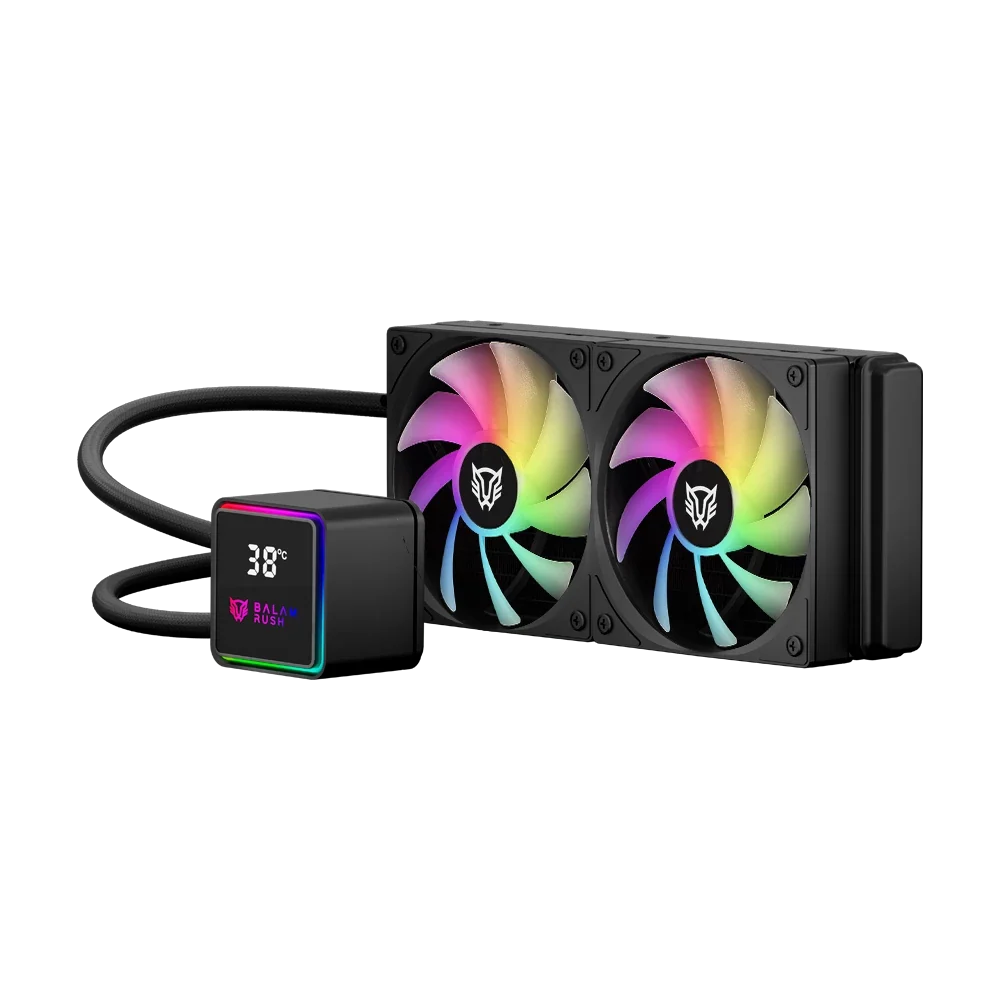 Enfriamiento Liquido Balam Rush Cryo Prism 240 Negro Display para monitoreo de temperatura ARGB 2x Vent 120 mm 270w