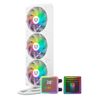 Enfriamiento Liquido Balam Rush Cryo Prism 360 Blanco Display para monitoreo de temperatura ARGB 3x Vent 120 mm 300w