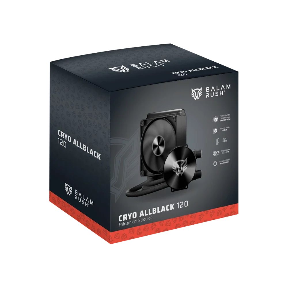 Enfriamiento Liquido Balam Rush Cryo AllBlack 120 Negro 1x Vent 120 mm 230w