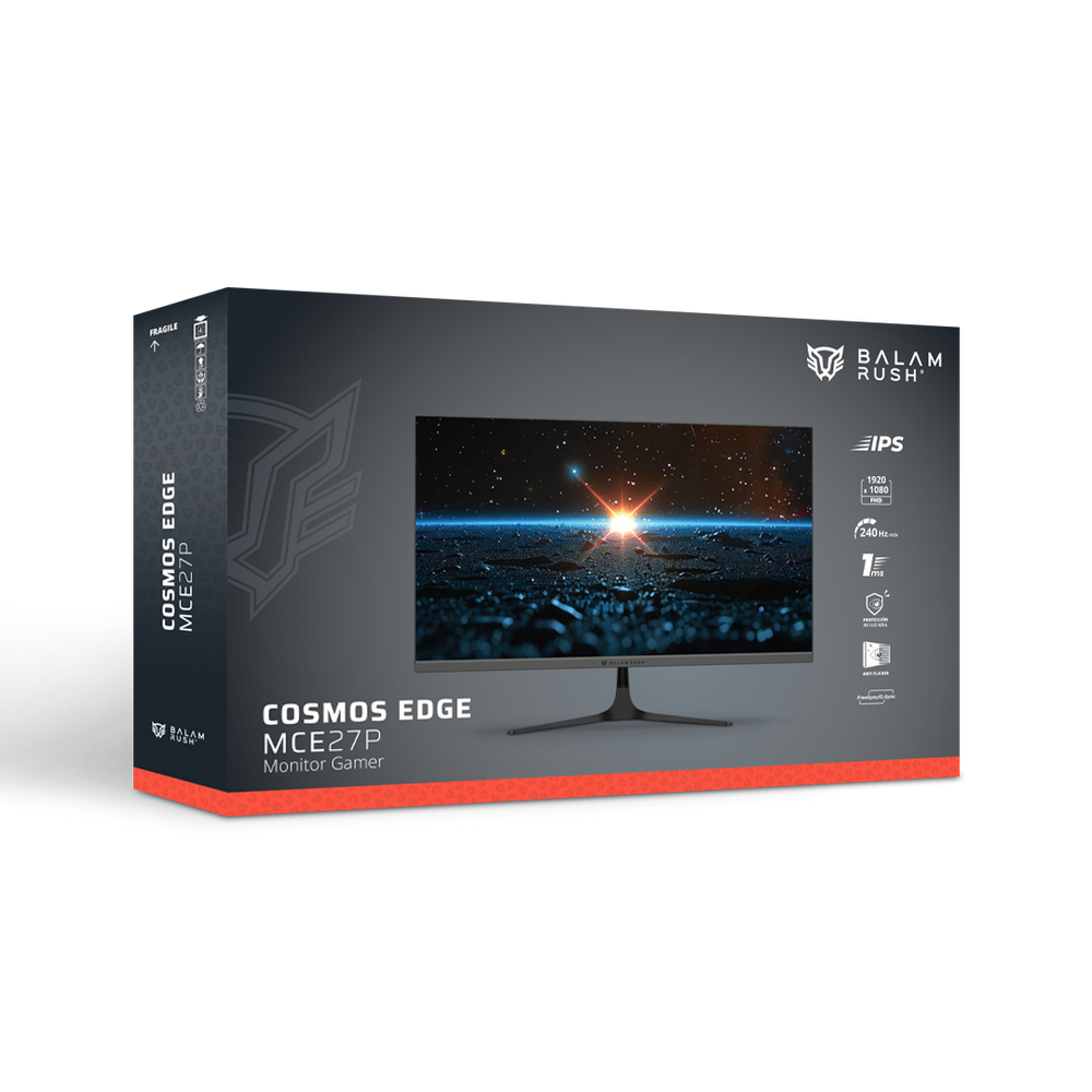 Monitor Balam Rush MCE27P Cosmos Edge 27 pulg IPS FHD 1xDP 1xHDMI2.0 1xAudioJack 1xDC negro