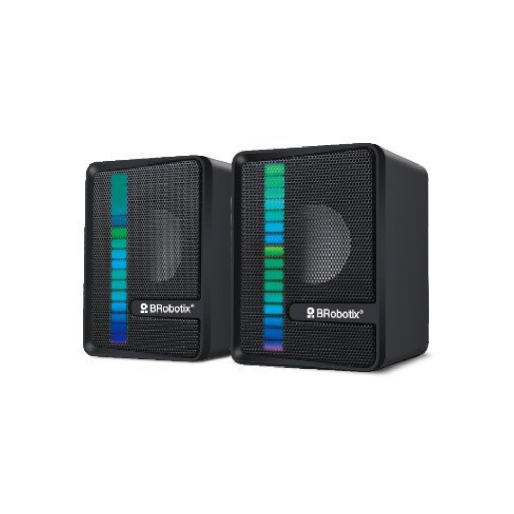 Bocinas Brobotix Multimedia RGB USB /3.5MM Negro