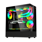 Gabinete Gamer Acteck Media Torre Tank Super 9200TB Max MB ATX Legend Negro