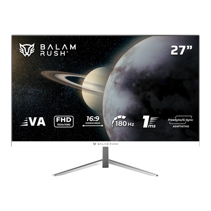 Monitor Balam Rush 27" Gaming Plano Titan MTG27Y FHD 180Hz Legend Blanco
