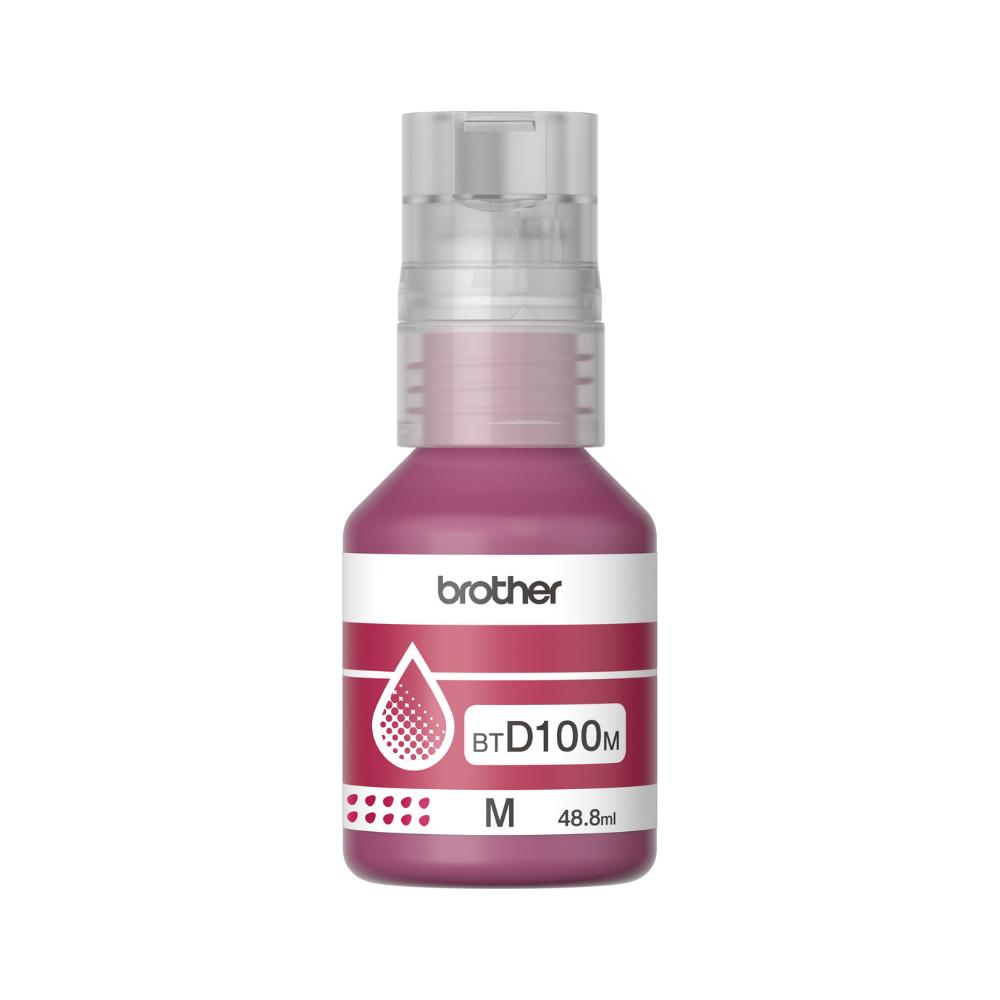 Tinta Brother BTD100M Magenta Bote Para InkBenefit Tank T230 / T530DW / T730DW / T930DW — Rendimiento 5,000 Páginas