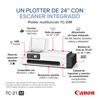 Plotter Canon imagePROGRAF TC-21 M de 24 con Sistema Inyección de Tinta Continua y Escaner de Cama Plana