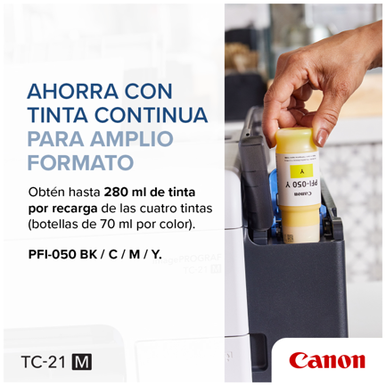 Plotter Canon imagePROGRAF TC-21 M de 24 con Sistema Inyección de Tinta Continua y Escaner de Cama Plana