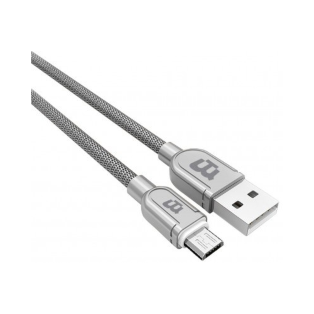 Cable Metálico Blackpcs Excelence Micro USB V8 Plata 1M (Casmte-3)