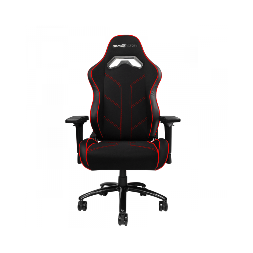 Silla Gaming Game Factor Tela Reclinable 4D Estructura Metálica Negro/Rojo CGC600-RD