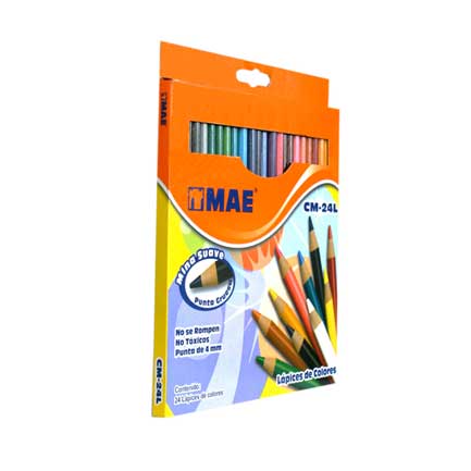 Colores Largos Mae Caja C/24 Piezas 4Mm