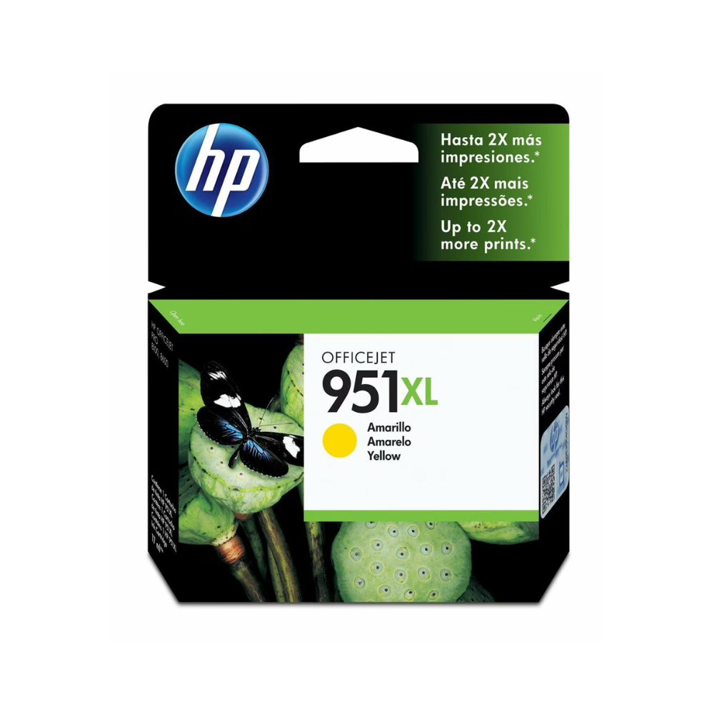 HP Cartucho original de tinta amarilla de alto rendimiento 951XL