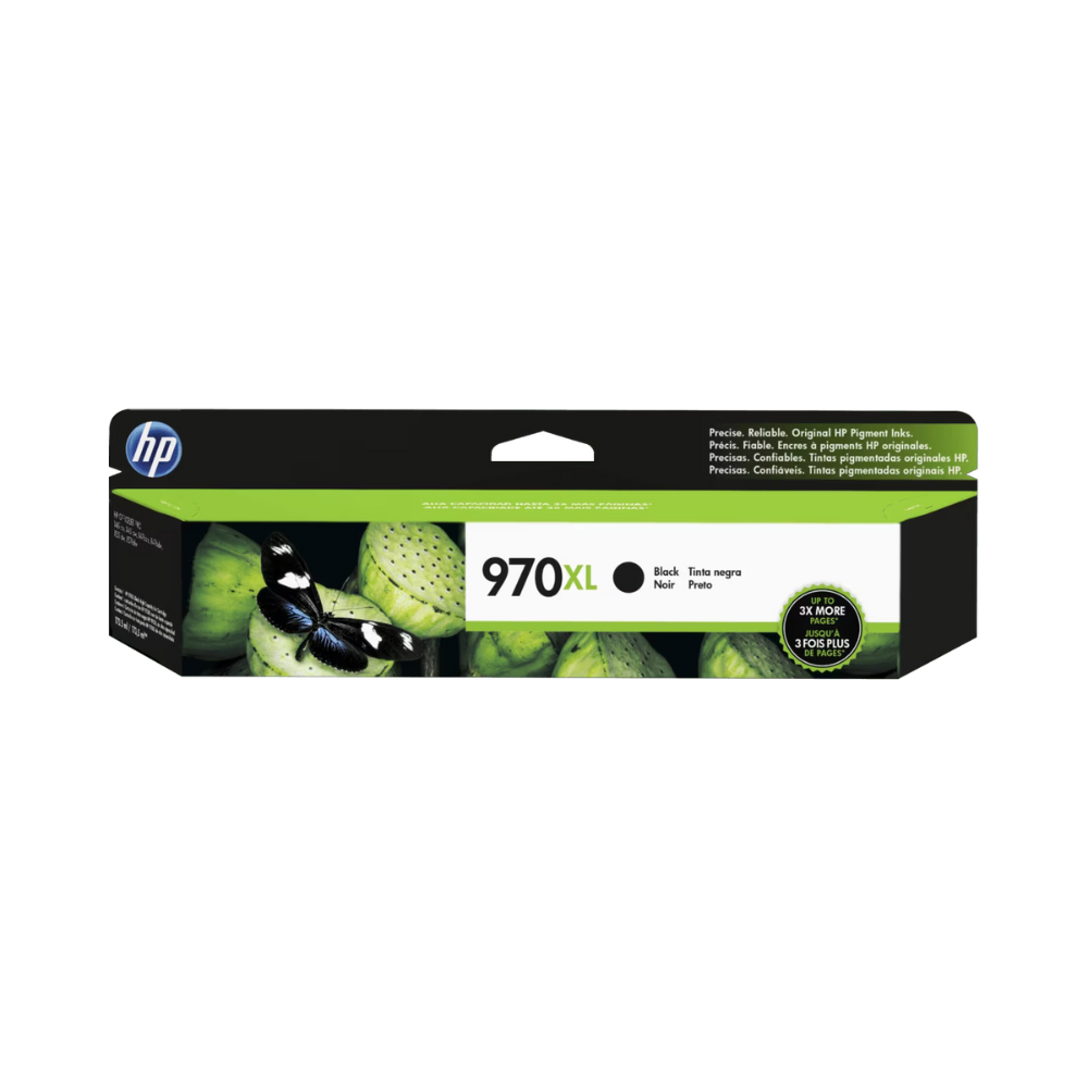 HP Cartucho original de tinta negra de alto rendimiento 970XL